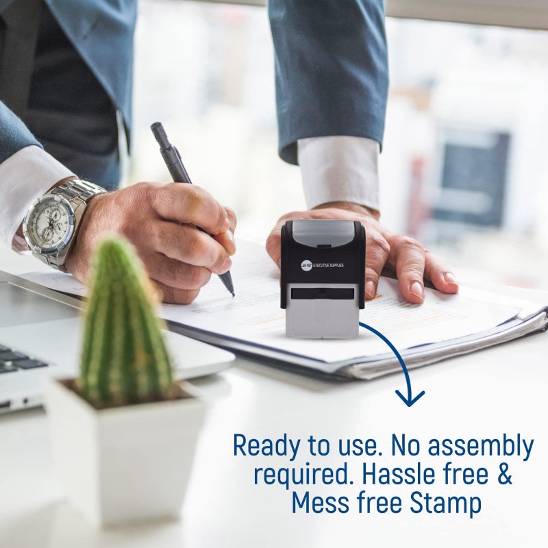 Executive Supplies Paid Check Stamp, Self Inking, Red Ink, 3 Lines, Rectangular, Business Stamp - Image 3